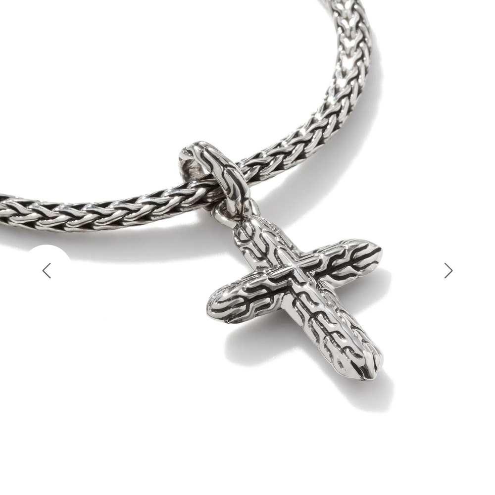 John Hardy Sterling Silver Cross Pendant Bracelet NWT SIZE SMALL. Final Sale